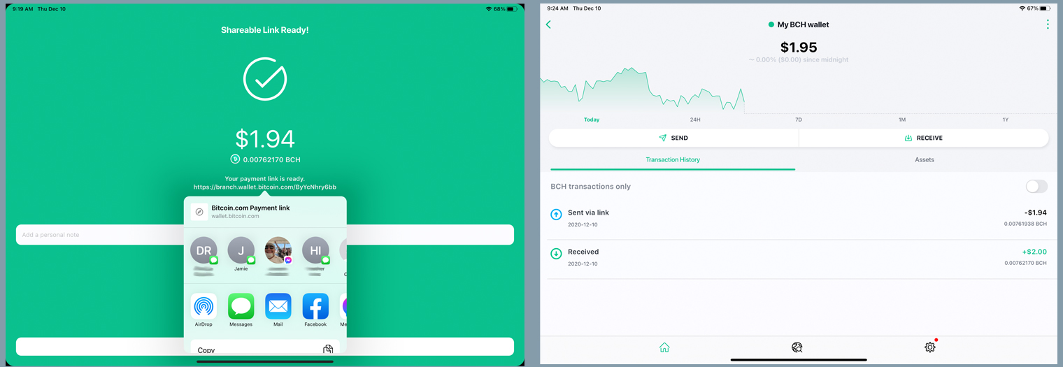 Bitcoin.com Wallet Adds Shareable Payment Link Feature - Send Bitcoin Cash to Anyone via Text, Email, and Social Media Bitcoin.com Wallet Adds Shareable Payment Link Feature - Send Bitcoin Cash to Anyone via Text, Email, and Social Media